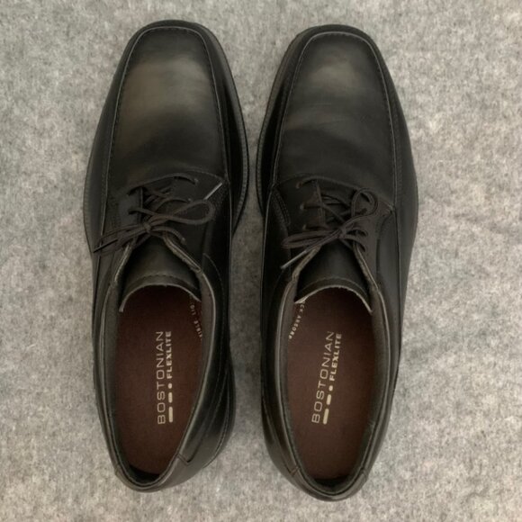 Bostonian Flexlite Men’s Lightweight Shock Absorbing Leather Black Lace Up Shoes - Picture 8 of 11